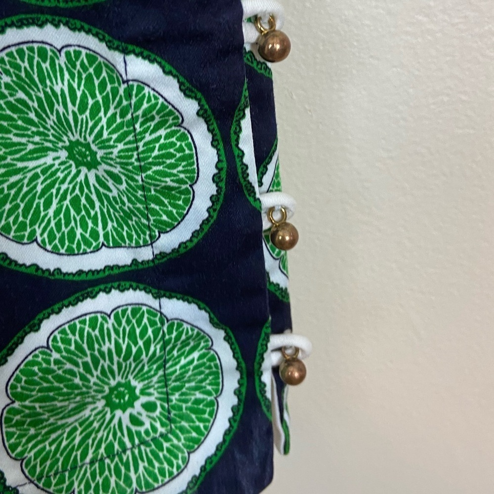 Elizabeth McKay Lime Print Tunic Dress Size 8 Citrus Retro Preppy Resortwear - Picture 4 of 10